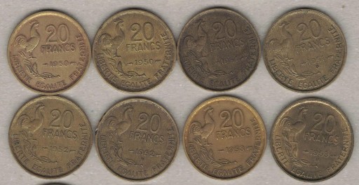 Zdjęcie oferty: Francja lata 50. 20 franków na sztuki