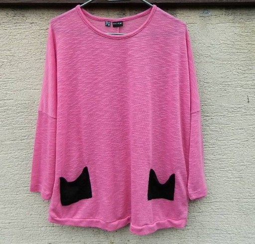 Zdjęcie oferty: Różowa luźna bluzka z kieszeniami, oversize 
