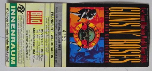 Zdjęcie oferty: Bilet na koncert Guns N’ Roses z 1993 Frankfurt