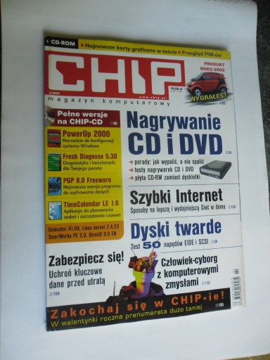 Zdjęcie oferty: CHIP magazyn komputerowy nr 2/2003 z płytką PGP8