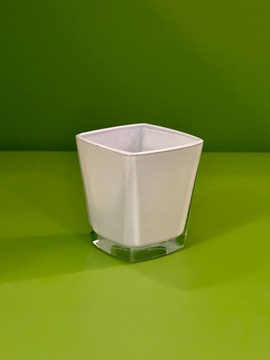 Zdjęcie oferty: Wazon wazonik doniczka biały szklana szkło ceramik