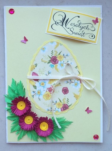 Zdjęcie oferty: Kartka na WIELKANOC rękodzieło hand made quilling 