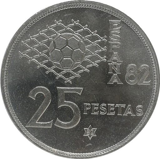 Zdjęcie oferty: Hiszpania 25 pesetas 1982, KM#818