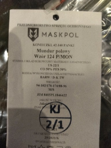 Zdjęcie oferty: Mundur polowy wz124P