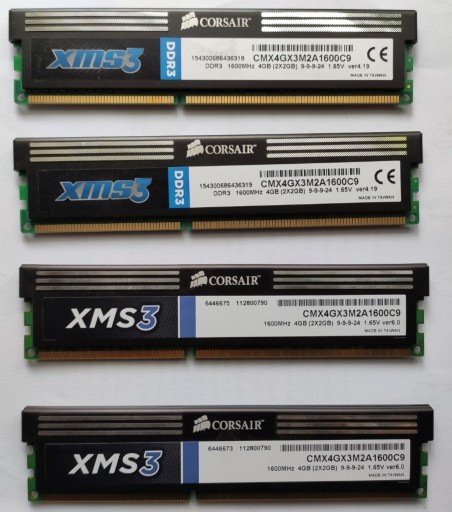 Zdjęcie oferty: Pamięć RAM Corsair XMS3 DDR3 2 GB 1600MHz CL9
