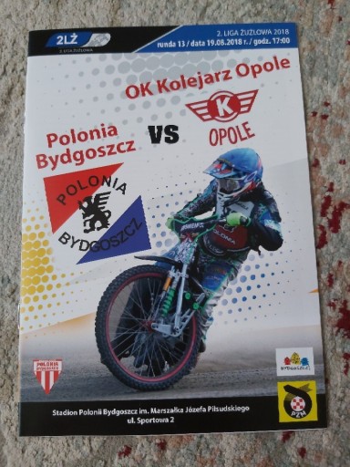 Zdjęcie oferty: Program Żużel Polonia Bydgoszcz - Opole Kolej 2018