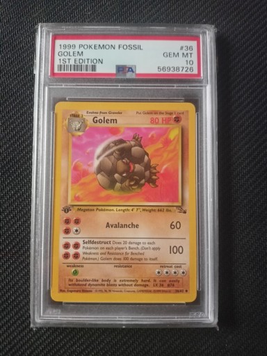 Zdjęcie oferty: Psa 10 Golem 1st edition Fossil pokemon