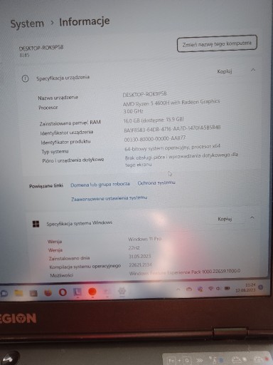 Zdjęcie oferty: Laptop Lenovo legion 