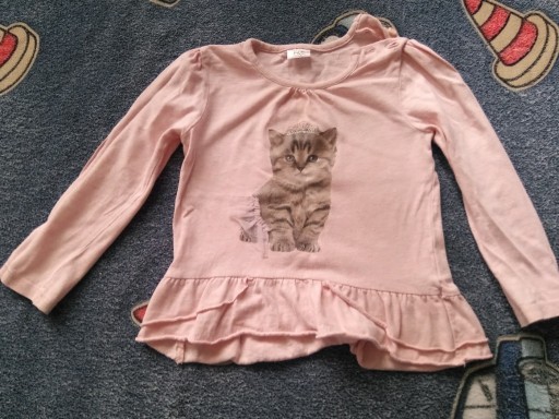 Zdjęcie oferty: Bluzka niemowlęca kotek falbana bawełna 86