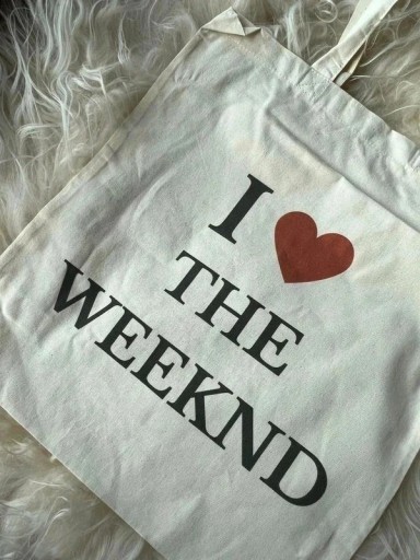 Zdjęcie oferty: Torba tote bag i love the weeknd muzyka beige