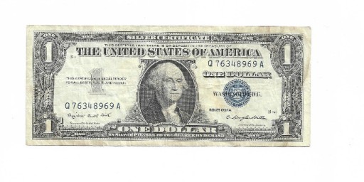 Zdjęcie oferty: 1957 A $1 USA Srebny Certyfikat