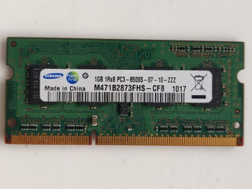 Zdjęcie oferty: Pamięć Samsung DDR3 1066 1 GB sodimm PC3 8500 