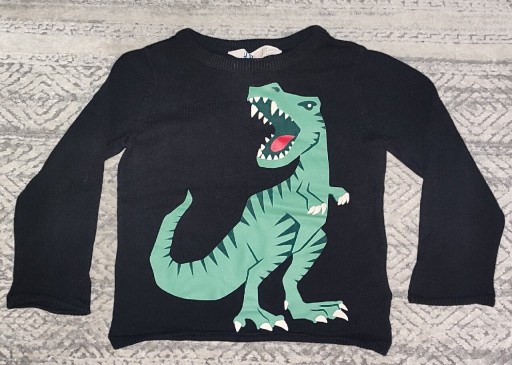 Zdjęcie oferty: Sweter Bluza H&M r. 18-24 m-c czarny Dinozaur