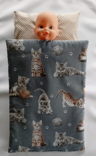 Zdjęcie oferty: POŚCIEL DO WÓZKA dla lalki kot kotki 34x24cm