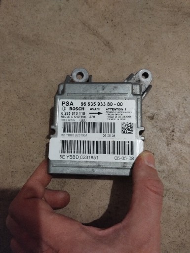 Zdjęcie oferty: Sensor moduł poduszek airbag 9663593380 peugeot207