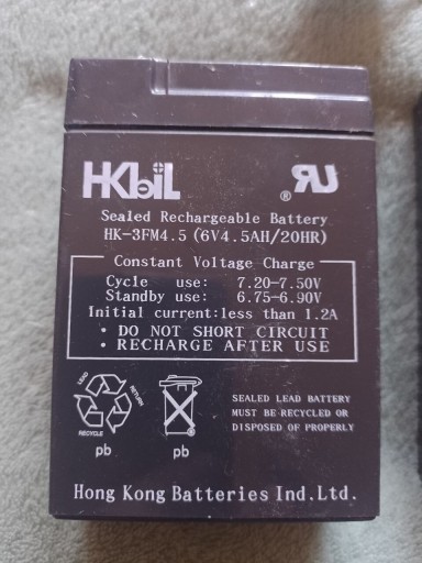 Zdjęcie oferty: Akumulator żelowy 6v 4.5 ah/200 hr