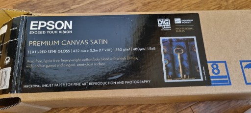 Zdjęcie oferty: Płótno w roli EPSON premium canvas satin 432x3,3m