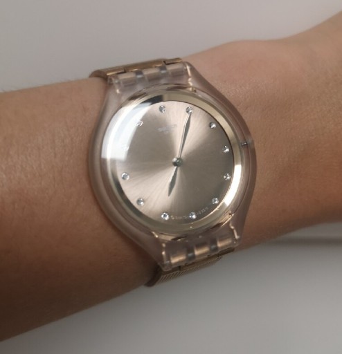 Zdjęcie oferty: Zegarek swatch skin big miedziany złoty mesh 