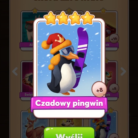 Zdjęcie oferty: Czadowy Pingwin Pupile Coin Master Karta