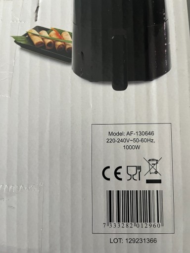 Zdjęcie oferty: AirFryer frytkownica na gorące powietrze 2,2 L Emerio AF130646