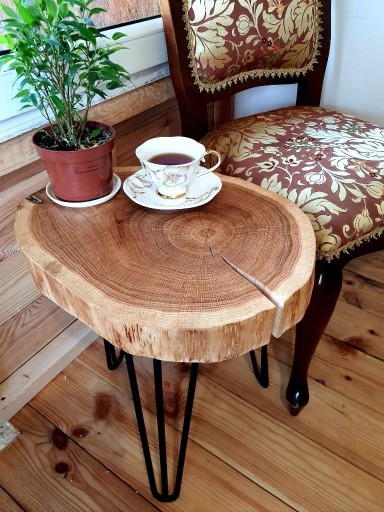 Zdjęcie oferty: Stolik kawowy plaster drewna. Dębowy. Loft
