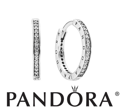 Zdjęcie oferty: Pandora Lśniące kolczyki koła z logo Pandora