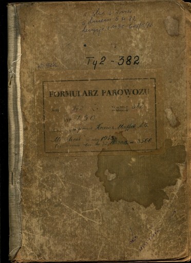 Zdjęcie oferty: Formularz i książka kotłowa parowozu Ty2-382 