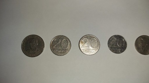 Zdjęcie oferty: Monety  20zl z 1974,1986,1987,1989