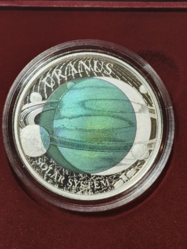 Zdjęcie oferty: 2 dolary URANUS Niob Układ Słoneczny Srebrna moneta 2 dolary Palau 2018 