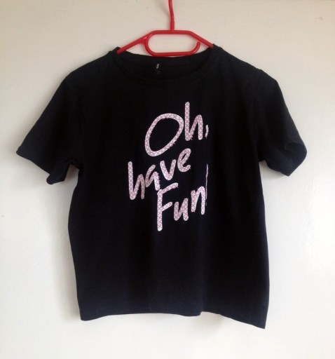 Zdjęcie oferty: Koszulka Sinsay czarna napis Oh have fun 