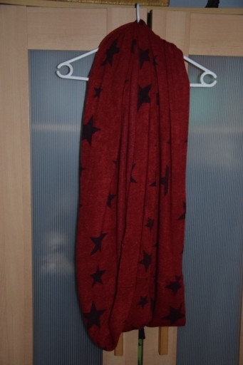 Zdjęcie oferty: Czerwony bordowy komin szalik gwiazdki gwiazdy