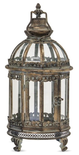 Zdjęcie oferty: Lampion metalowy ciemno złoty 1 szt. mały