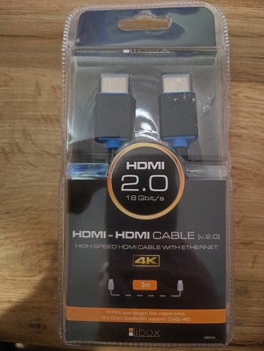 Zdjęcie oferty: Kabel Libox HDMI-HDMI 3m 4k, 2.0