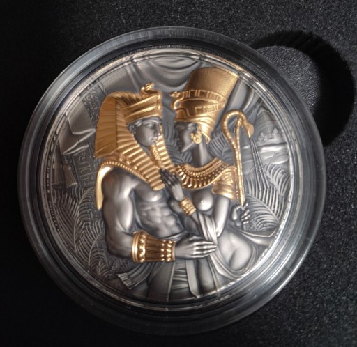 Zdjęcie oferty: 2000 CFA AMENHOTEP & NEFERTITI 2oz Ag999 oksyda, 