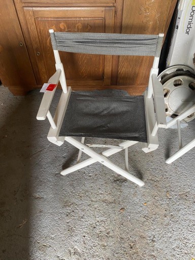 Zdjęcie oferty: szaro białe reżyserskie krzesło 2 szt