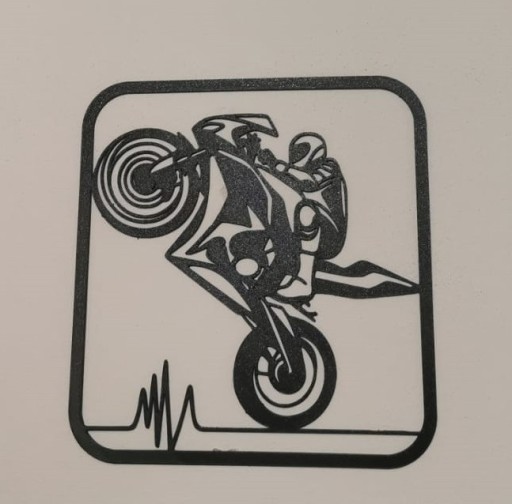 Zdjęcie oferty: Obraz Motocykl na kole dekoracja ścienna Binio3D