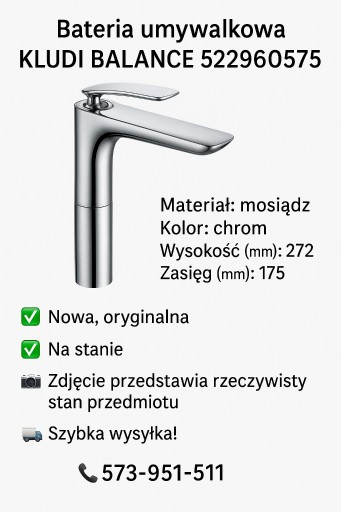 Zdjęcie oferty: Bateria umywalkowa KLUDI BALANCE 522960575