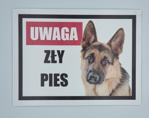 Zdjęcie oferty: Tabliczka uwaga zły pies  owczarek niemiecki