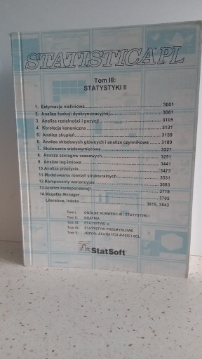 Zdjęcie oferty: 127 Podręcznik StatSoft Statistica - Tom III