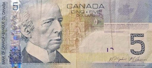 Zdjęcie oferty: CANADA 5 Dollars banknot obiegowy