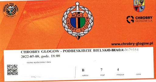 Zdjęcie oferty: CHROBRY GŁOGÓW - PODBESKIDZIE 8.5.2022 r.