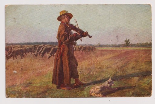 Zdjęcie oferty: Chełmoński Pasterz Owce Pies 1908r. 