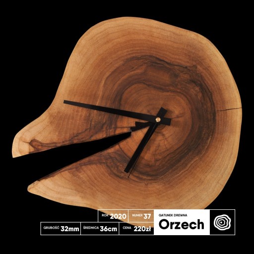 Zdjęcie oferty: Zegar z plastra orzecha