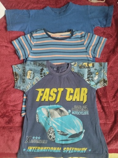 Zdjęcie oferty: 3x niebieska bluzka krótki rękaw koszulka dla chłopca t-shirt 104/110
