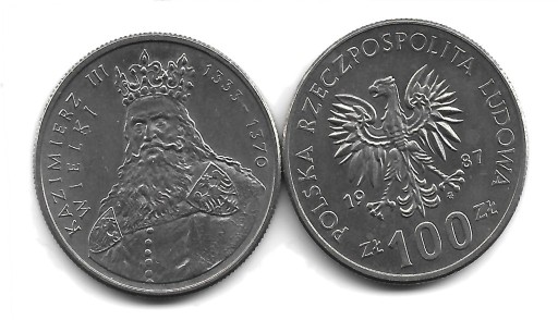 Zdjęcie oferty: 100 zł Kazimierz III Wielki 1987 r PRL 04.