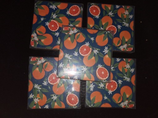 Zdjęcie oferty: Podkładki pod kubki pomarańcze 10 x 10 cm