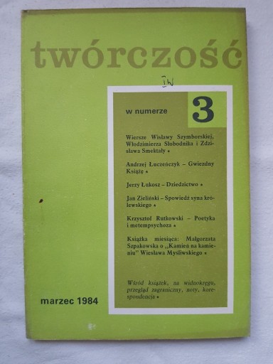 Zdjęcie oferty: Twórczość nr 460 (3/1984) 