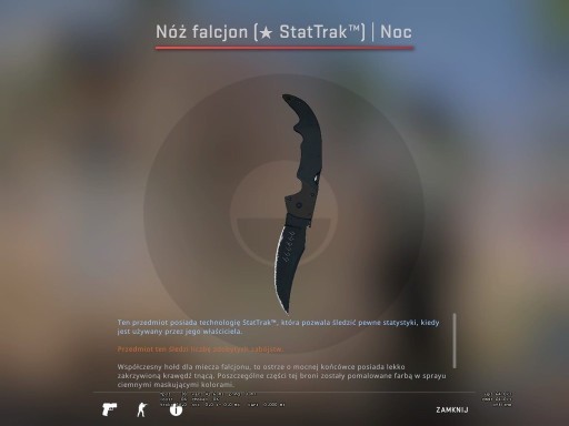 Zdjęcie oferty: CSGO : Nóż Falcjon Noc (StatTrak)//lekkie użycie 