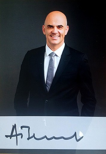 Zdjęcie oferty: Alain Berset - prezydent Szwajcarii - autograf