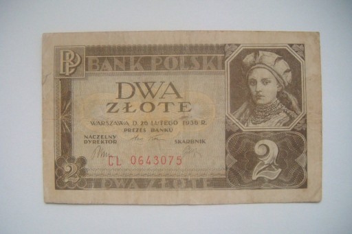 Zdjęcie oferty: POLSKA Banknot 2 zł. 1936 r. seria CL